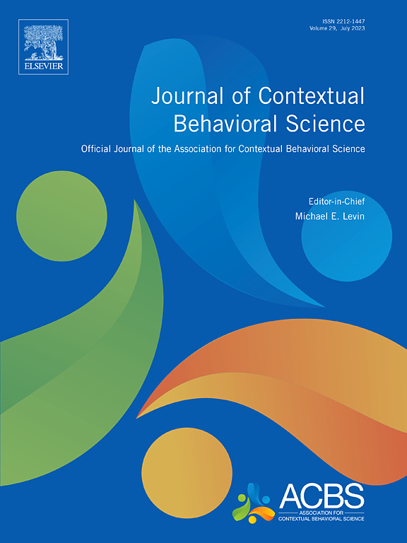 Go to journal home page - Journal of Contextual Behavioral Science
